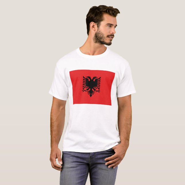 Camiseta Bandeira da Albânia (Frente Completa)