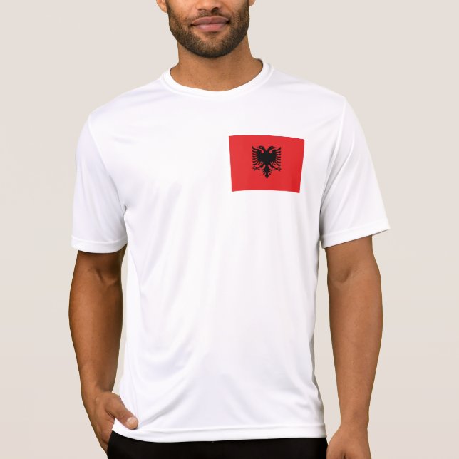 Camiseta Bandeira da Albânia (Frente)
