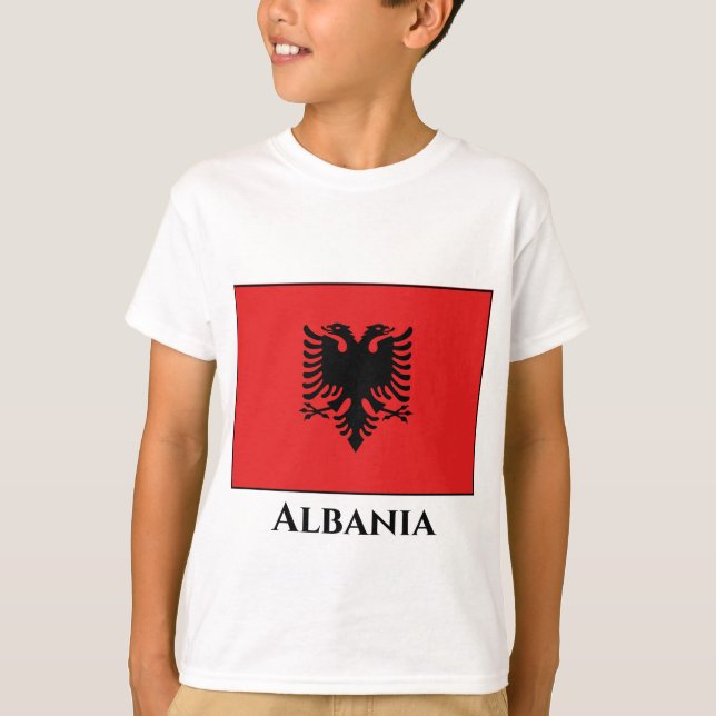 Camiseta Bandeira da Albânia (Albânia) (Frente)