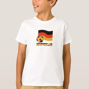 Camiseta Bandeira da Alemanha e Bola de Futebol Borda Cinza