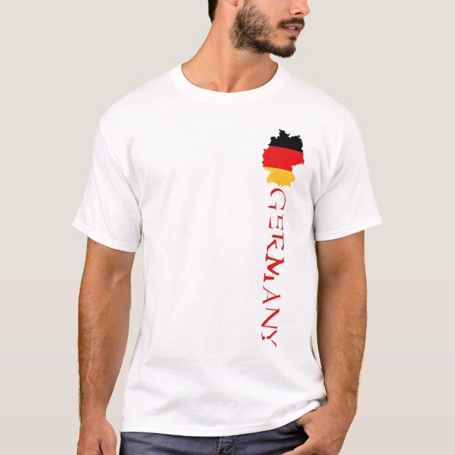 Camiseta Bandeira da Alemanha Mapa da Alemanha (Frente)