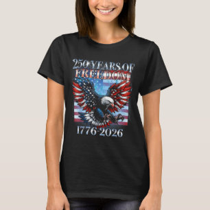 Camiseta Bandeira da América Águia Careca EUA 250 Anos 1776