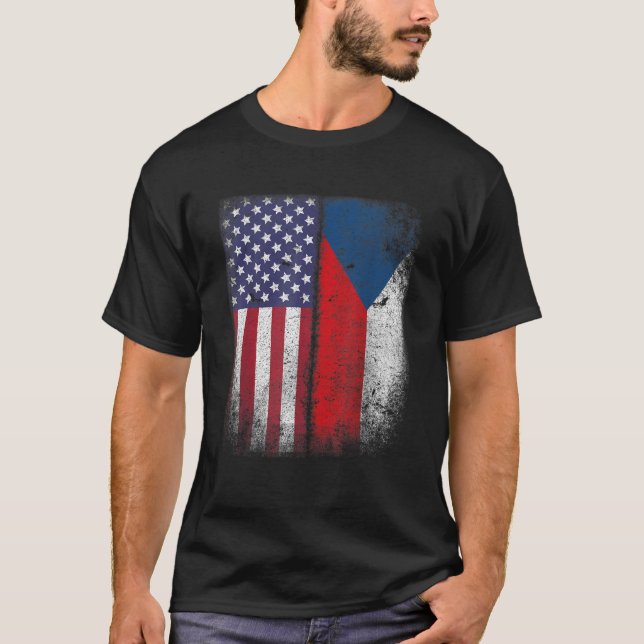 Camiseta Bandeira da América Checa T shirt República Checa  (Frente)