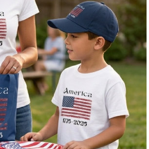 Camiseta Bandeira da América de 1776 a 2026 Crianças Aniver