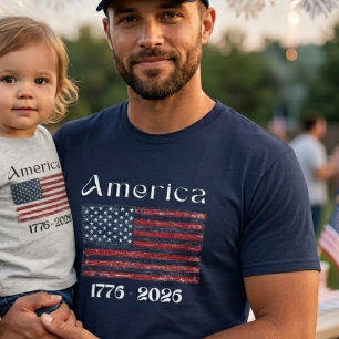 Camiseta Bandeira da América de 1776 a 2026 EUA 250 Anivers