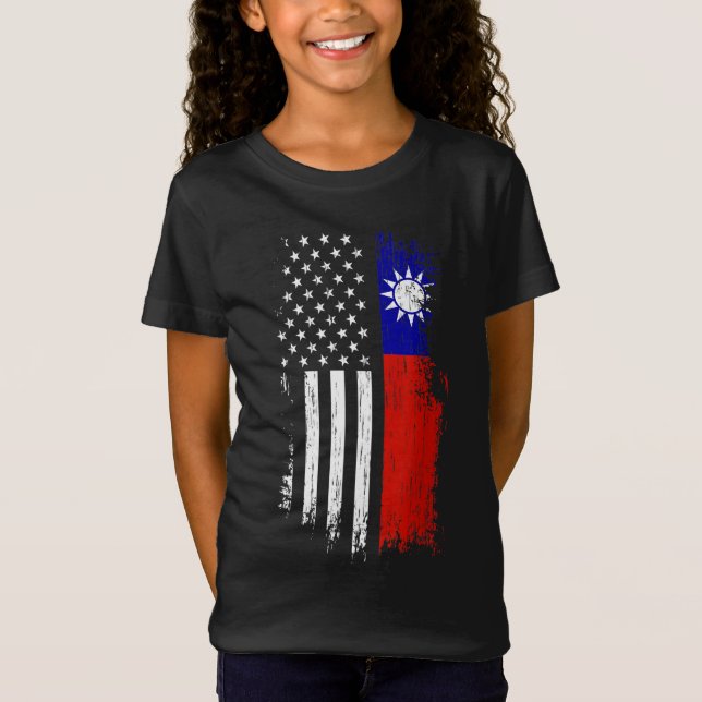 Camiseta Bandeira da América de Taiwan - Pride Taiwan EUA (Frente)