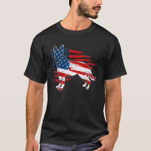 Camiseta Bandeira Da América Do german shepherd 4 De Julho