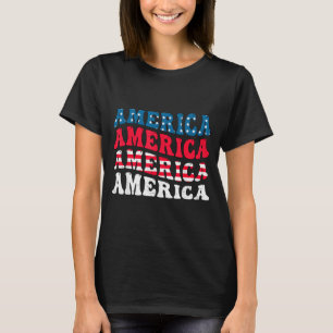 Camiseta bandeira da América gráfica engraçada 4 de julho