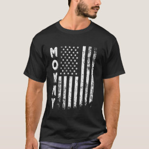 Camiseta Bandeira da América Mamãe Dia das Mães 4 de Julho