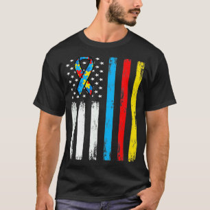 Camiseta Bandeira da América Pais com Autismo Criança Autis