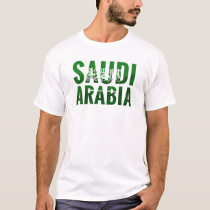 Camiseta Bandeira da Arábia Saudita modelada como nome ا 