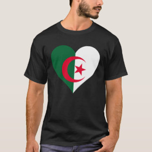 Camiseta Bandeira da Argélia Coração Argélia Amar Argélia