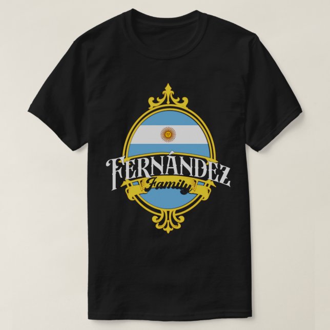 Camiseta Bandeira da Argentina da Família Fernandez (Frente do Design)