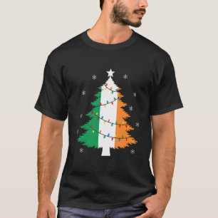 Camiseta Bandeira da Árvore de Natal Irlandesa Festa Orgulh