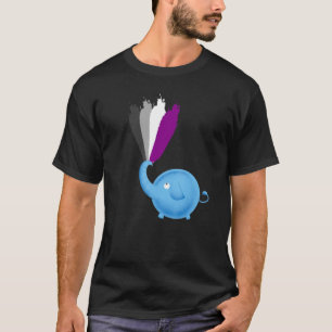 Camiseta Bandeira da Asexualidade Elefante Fofo Ace Orgulho