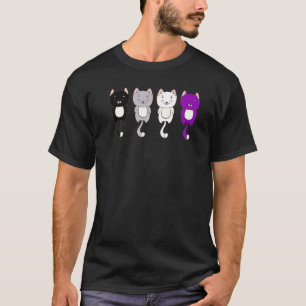 Camiseta Bandeira da Asexualidade Orgulho Ace Gatos Animais