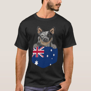Camiseta Bandeira da Austrália Cão Boyero Australiano na Bo