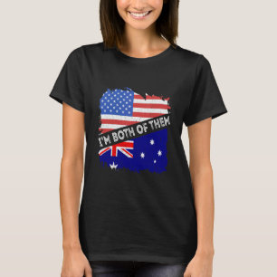 Camiseta Bandeira da Austrália Eu Sou Ambos EUA América Aus