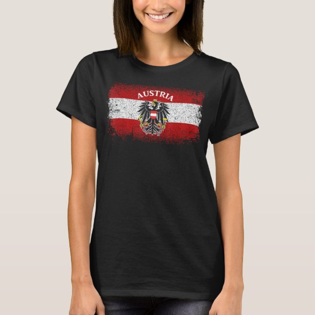 Camiseta Bandeira da Áustria - Austríaco (Frente)