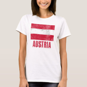 Camiseta Bandeira da Áustria "Grunge".