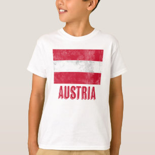 Camiseta Bandeira da Áustria "Grunge".