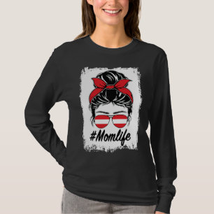 Camiseta Bandeira da Áustria Mãe Austríaca Coque Desarrumad