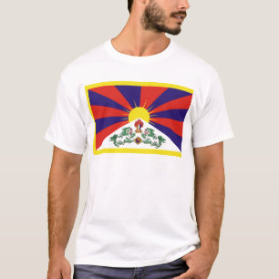 Camiseta Bandeira da bandeira do leão de Tibet ou de neve