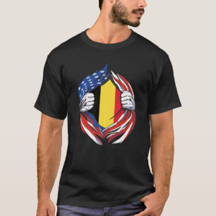 Camiseta Bandeira da Bélgica Americana Orgulho do Meu Patri