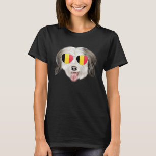 Camiseta Bandeira da Bélgica Coton de Tulear Cão Bélgica Bo