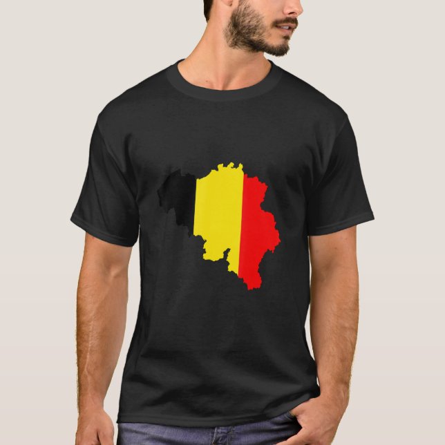 Camiseta Bandeira da Bélgica esboço Bélgica (Frente)