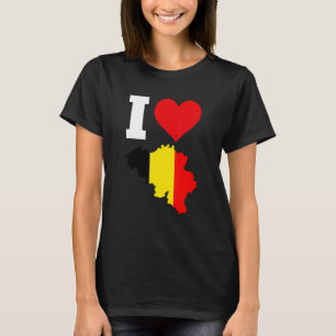 Camiseta Bandeira da Bélgica I Love Belgium