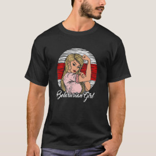 Camiseta Bandeira da Bielorrússia Rapariga bielorrussa