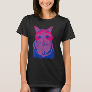Camiseta Bandeira da Bissexualidade Cat Queer Lgbtq Bi Prid