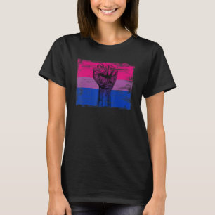 Camiseta Bandeira da Bissexualidade Punho Cerrado Orgulho L
