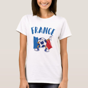 Camiseta Bandeira da bola de futebol da França Dabbing