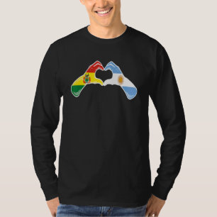 Camiseta Bandeira da Bolívia Argentina Coração Boliviano Ar