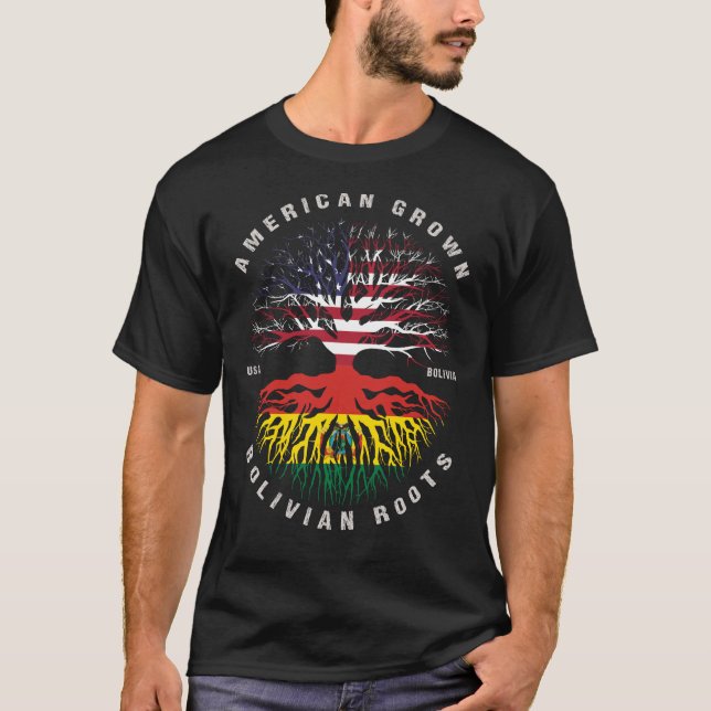 Camiseta Bandeira da Bolívia do Americano Cresceu (Frente)