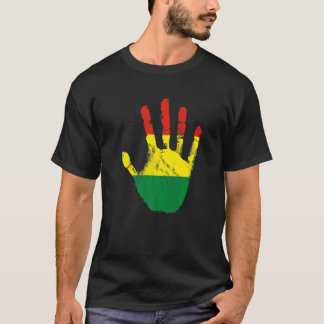Camiseta Bandeira da Bolívia Mão Esporte Orgulhosamente Fut