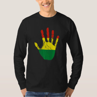 Camiseta Bandeira da Bolívia Mão Esporte Orgulhosamente Fut