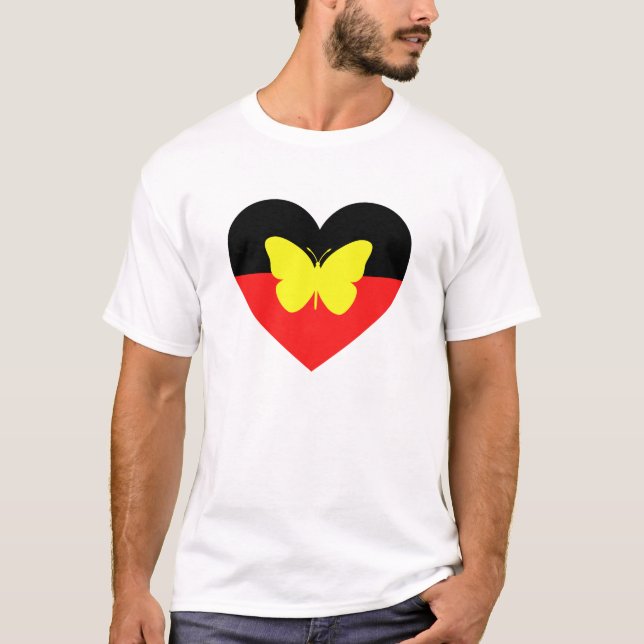 Camiseta Bandeira da Borboleta Aborígene (Frente)
