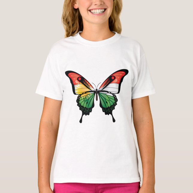 Camiseta Bandeira da Borboleta do Swallowtail do Curdistão (Frente)