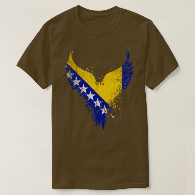 Camiseta Bandeira da Bósnia (Frente do Design)