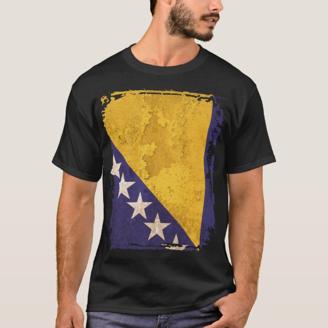 Camiseta Bandeira da Bósnia e Herzegovina (Frente)