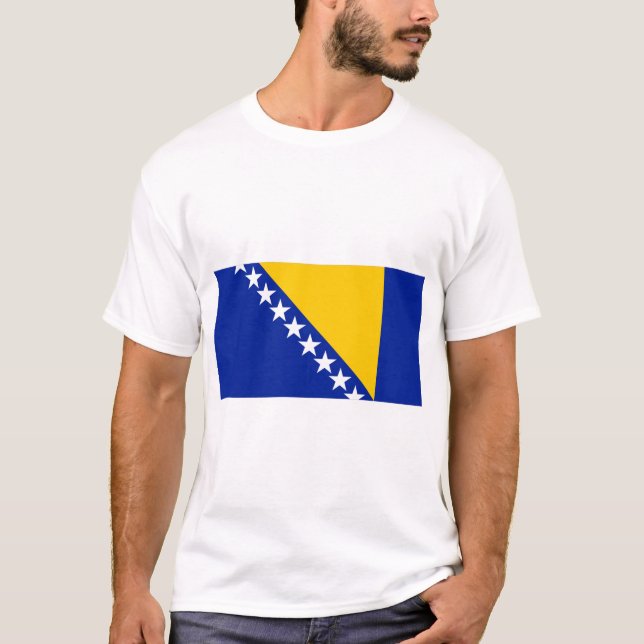 Camiseta Bandeira da Bósnia e Herzegovina (Frente)