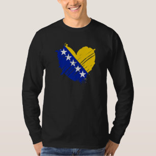 Camiseta Bandeira da Bósnia e Herzegovina Eu adoro o dom DN