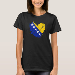 Camiseta Bandeira da Bósnia e Herzegovina Eu adoro o dom DN