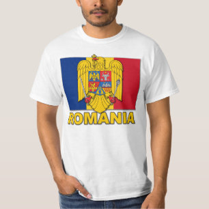 Camiseta Bandeira da brasão de Romania