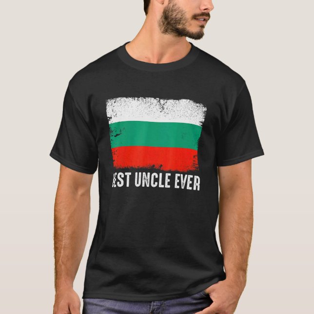 Camiseta Bandeira da Bulgária desolada Melhor Tio Ever Patr (Frente)