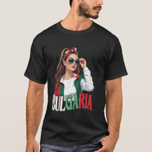 Camiseta Bandeira da Bulgária Mulher Óculos de Sol Menina