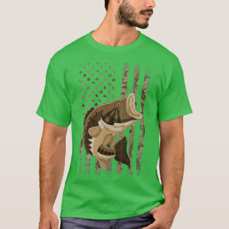 Camiseta Bandeira da Camada de Pesca de Bass, EUA